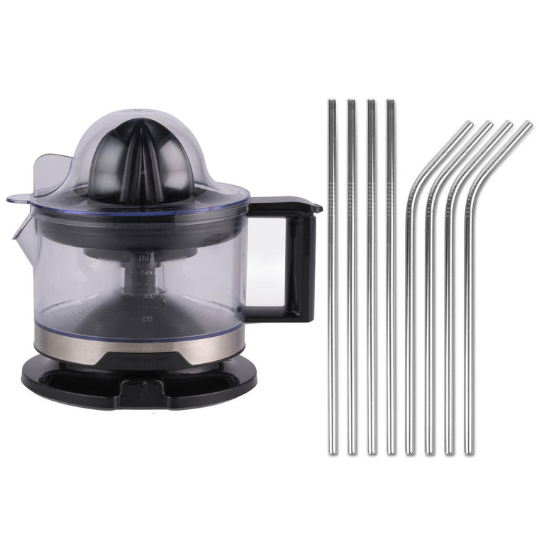 Electric Citrus Juicer Set with 8 Metal Straws 