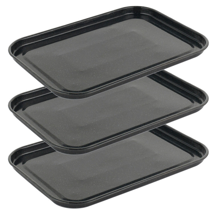 Vitreous Enamel 36cm Baking Tray – 3 Pack 