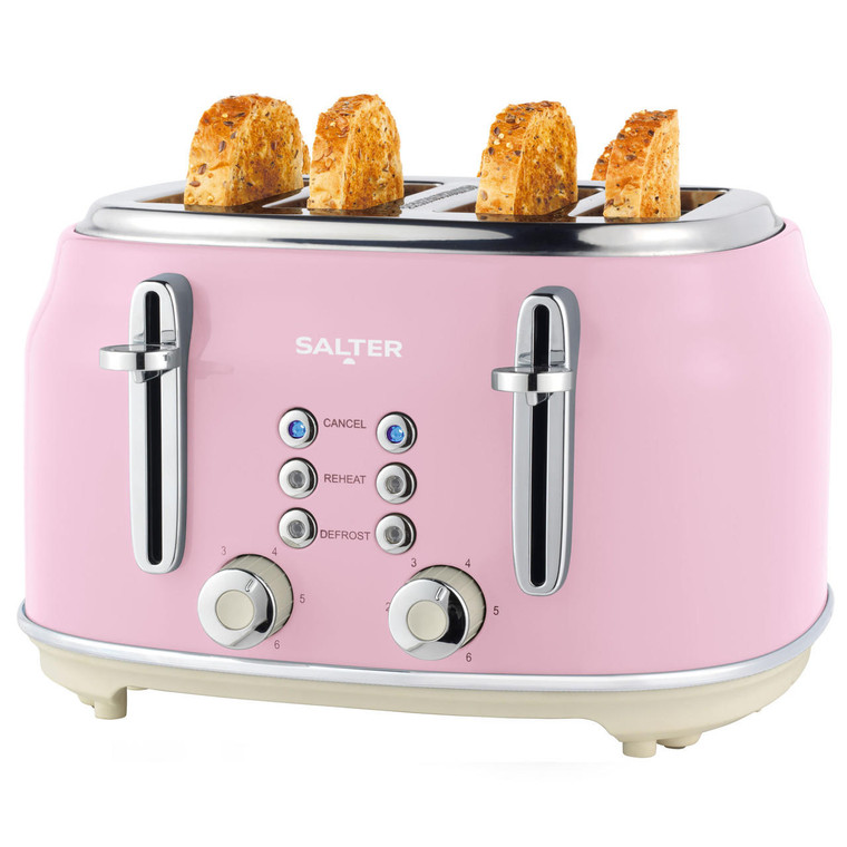 Retro 4-Slice Toaster – ­Pink 