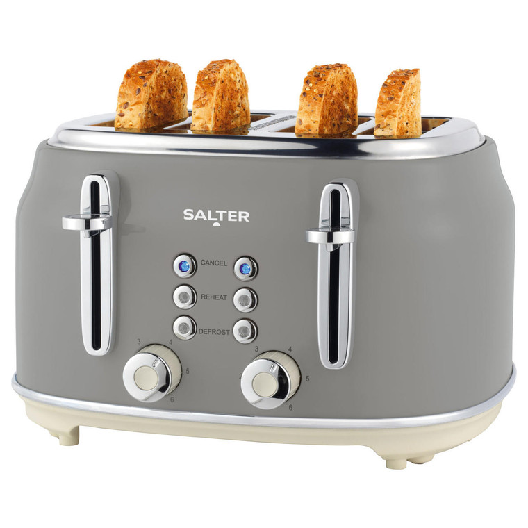 Retro 4-Slice Toaster – Grey 