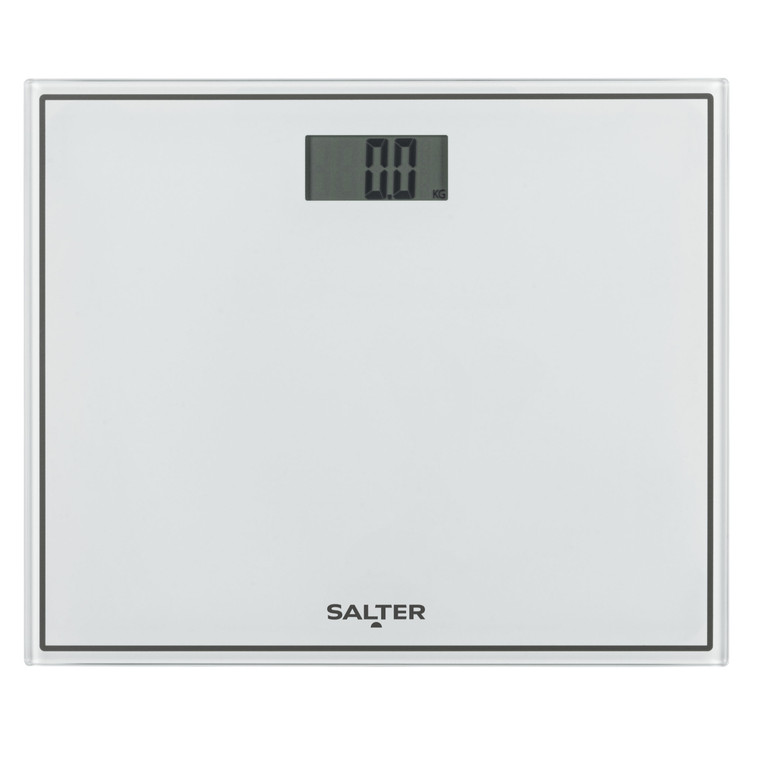 Compact Glass Electronic Bathroom Scale, White 