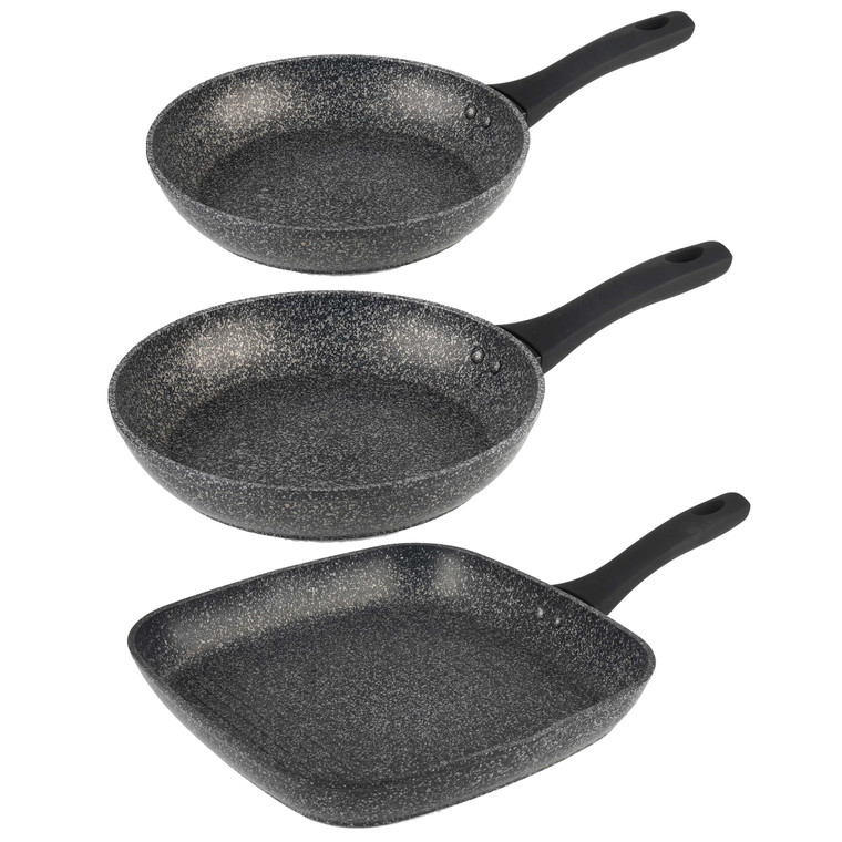 Megastone 3-Piece Thermo Collar Frying Pan Set - 20/28/32cm