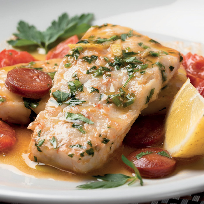Lemon and Herb Cod and Chorizo