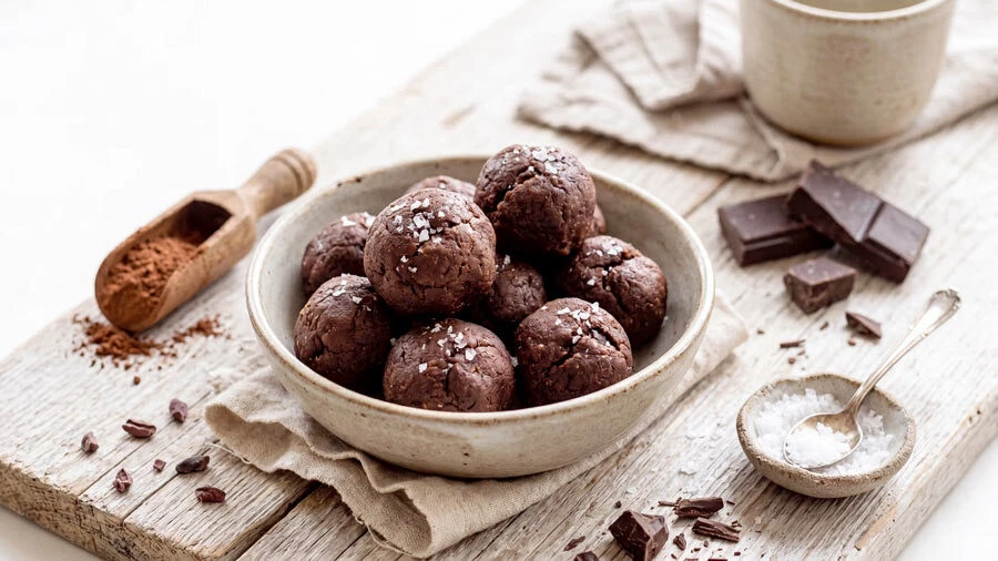 Salted Chocolate Brownie Balls