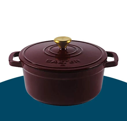 Red cast iron cookware