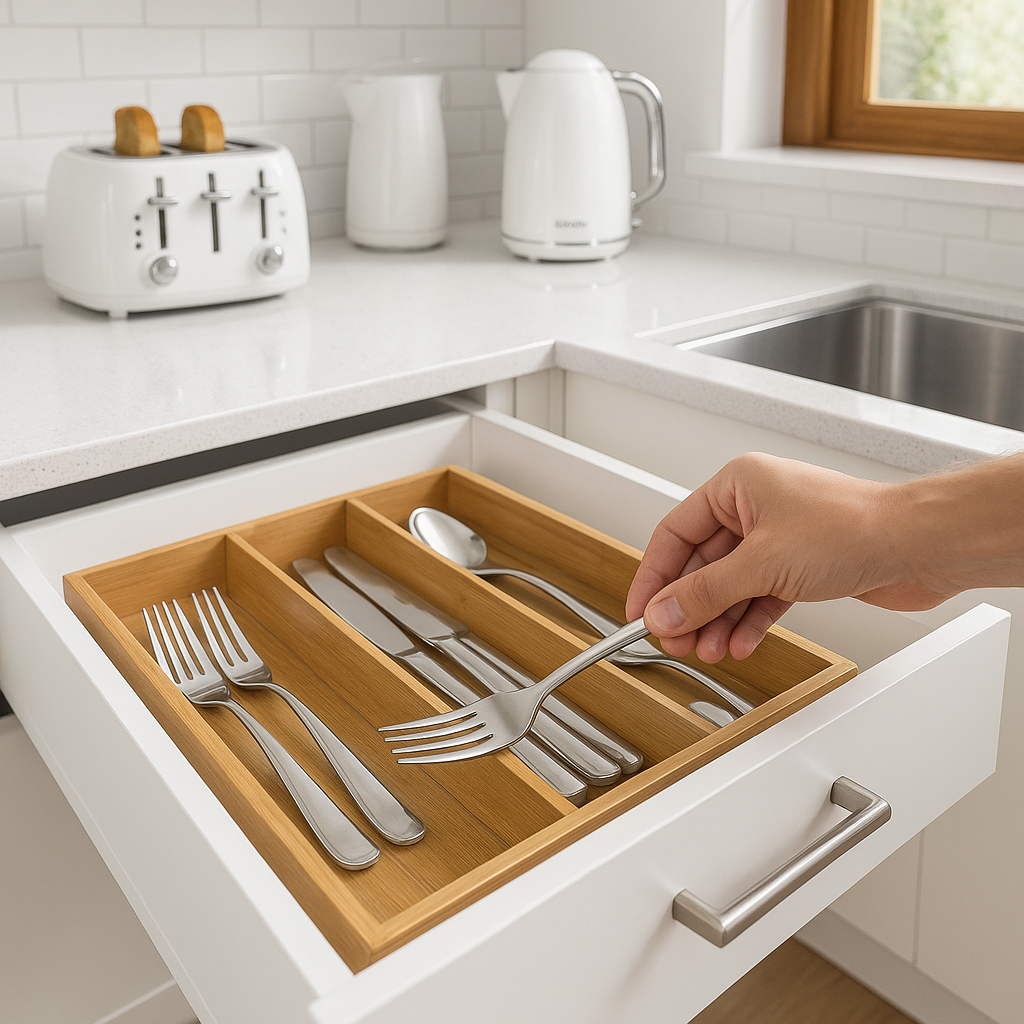 Storing a fork in a drawer