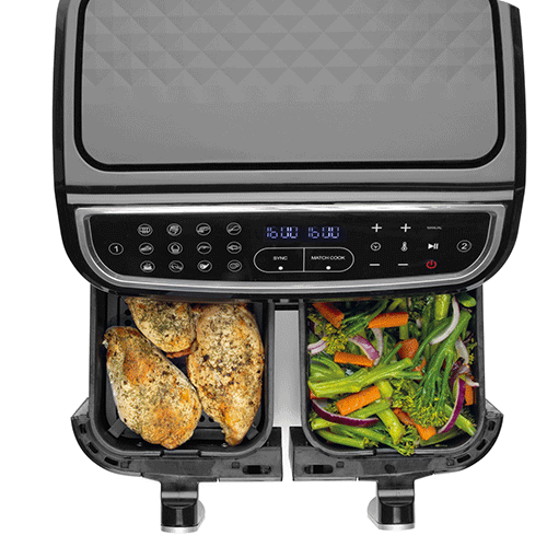 Dual drawer air fryer