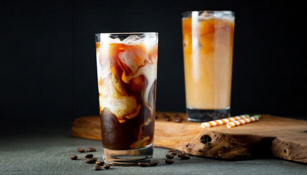 Iced Mocha and chopping board