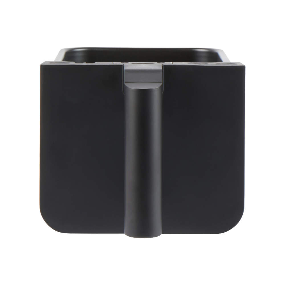 Black appliance drawer or container, front view