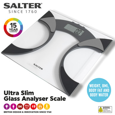 Salter Glass Electronic Bathroom Scale 9018SSV3R
