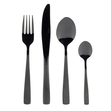 20 Pcs Black Silverware Set Stainless Steel Flatware Set for 4 Food Grade  Cutler