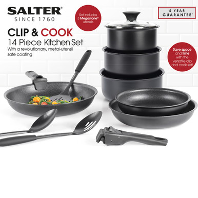 Shop Salter Geo Hex 3 Piece Non-Stick Saucepans with Lids