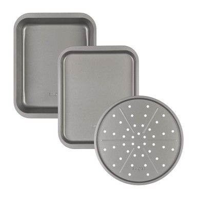 Essentials Tray Set – 35cm Baking Sheet, 36cm Roasting Tray & Pizza Pan