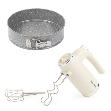 Retro Hand Mixer & Marblestone Cake Tin - Cream