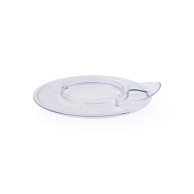 Clear round plastic lid with pouring spout