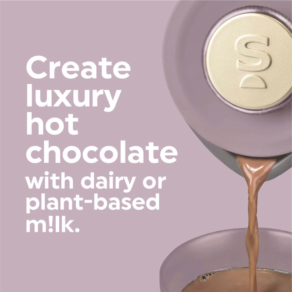 Create luxury hot chocolate with dairy or plant-based milk