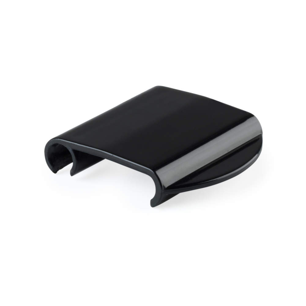 Black plastic end cap, angled view, shown for product identification.