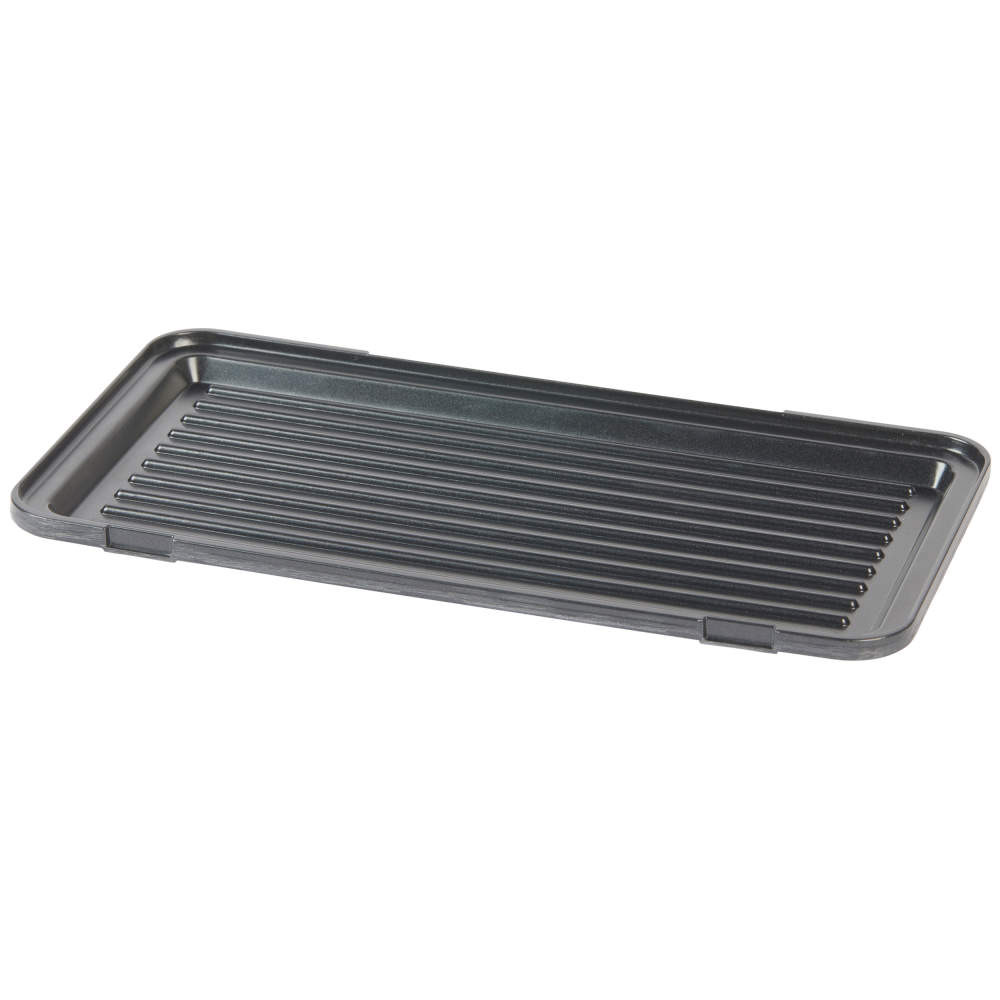 Dark grey rectangular ridged drip tray