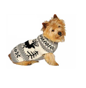 Chilly Dog Wool Sweater Grey Reindeer Chilly Dog Wool Sweater Grey Reindeer