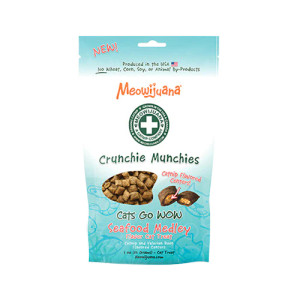 Meowijuana Crunchie Munchie Seafood Medley 3oz Meowijuana Crunchie Munchie Seafood Medley 3oz