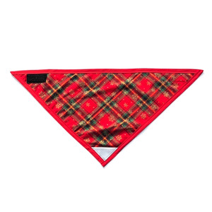 Michiyo Bandana Christmas Gold Snowflakes Red Trim
