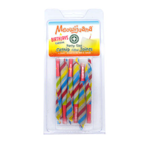 Meowijuana Birthjays Party Sized Catnip Joints 6pk Meowijuana Birthjays Party Sized Catnip Joints 6pk
