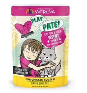 Weruva BFF Cat Play Pate Chicken & Duck Destiny Dinner 3 oz Pouch Weruva BFF Cat Play Pate Chicken & Duck Destiny Dinner 3 oz Pouch