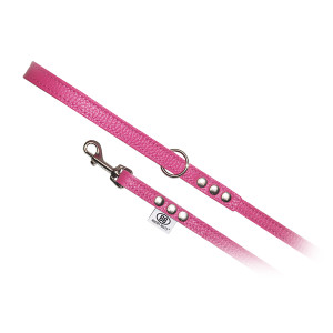 Buddy Belt Leather Leash 4' Hot Pink
