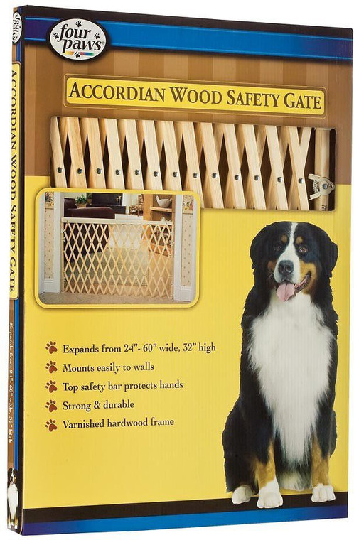 Four Paws Accordian Wood Gate 32”H