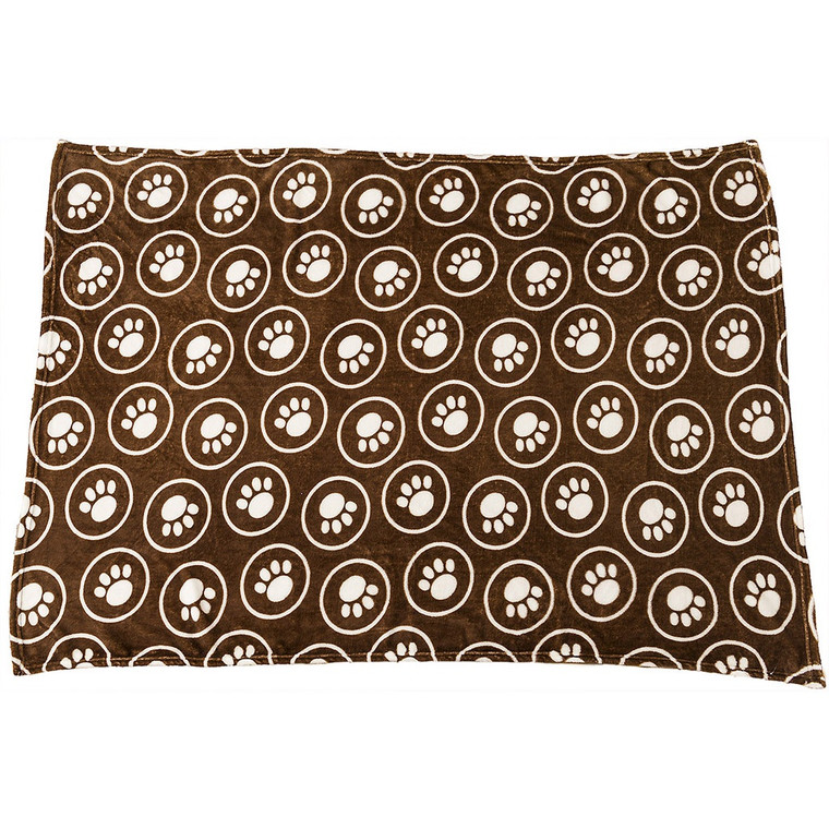 Spot Snuggler Blanket Brown Paws & Circles