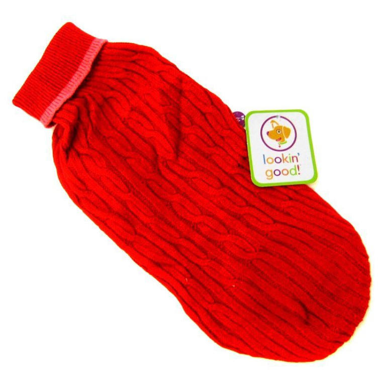 Lookin' Good Cable Sweater Red