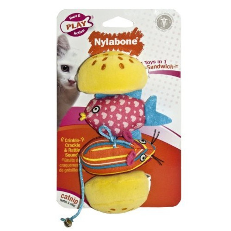 Nylabone Cat Silly Sandwich 4 toys in 1