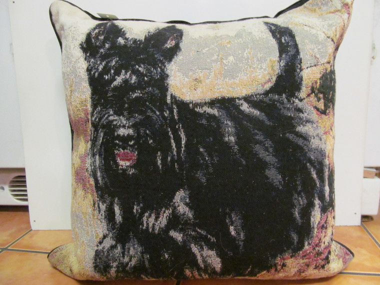 Needlework Pillow Black Schnauzer