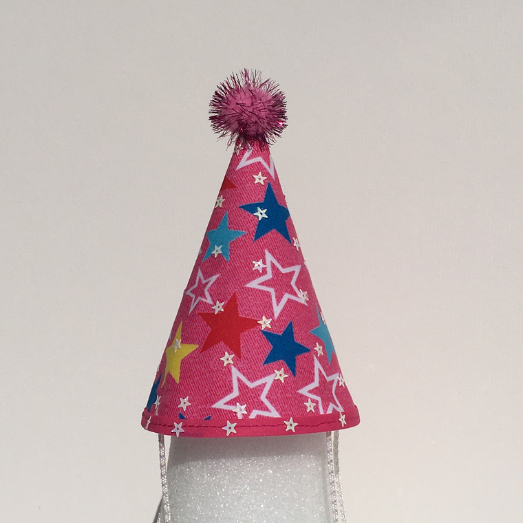 Michiyo Fabric Hat Party Pink Stars