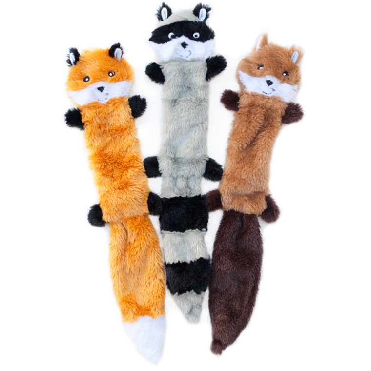 Zippy Paws Skinny Peltz Squeaker Toy Large 3pk