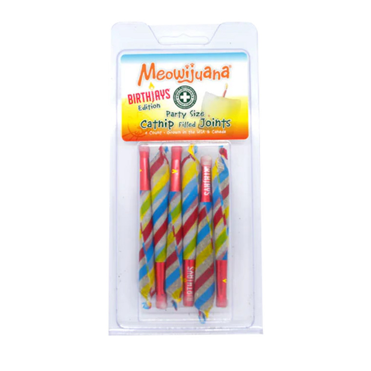 Meowijuana Birthjays Party Sized Catnip Joints 6pk