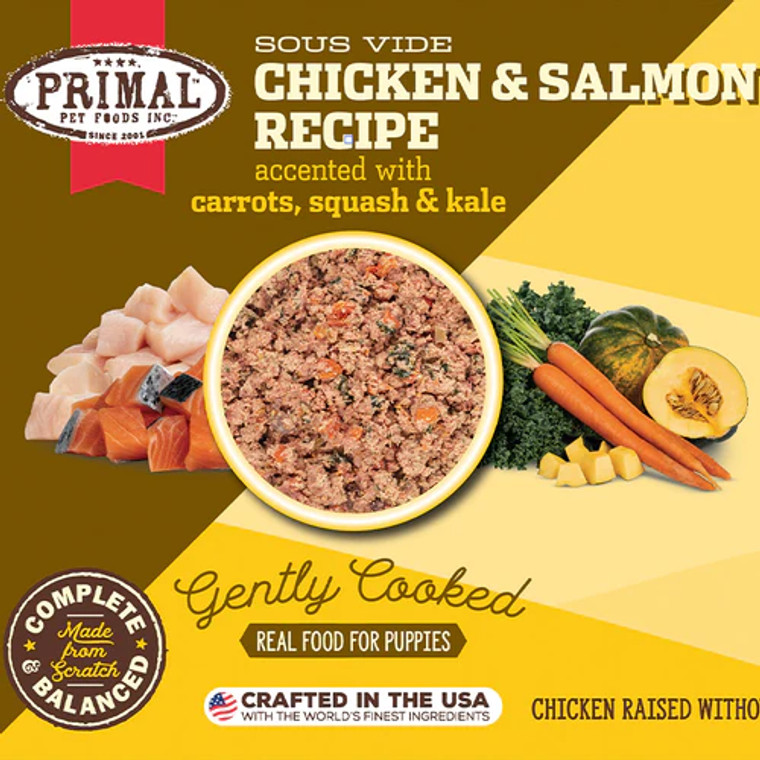 Primal Gently Cooked Puppy Chicken & Salmon Recipe - 8oz (DISC)
