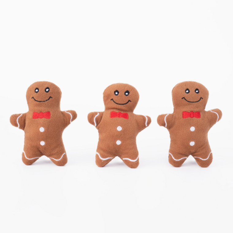 ZippyPaws Holiday Miniz Gingerbread Men