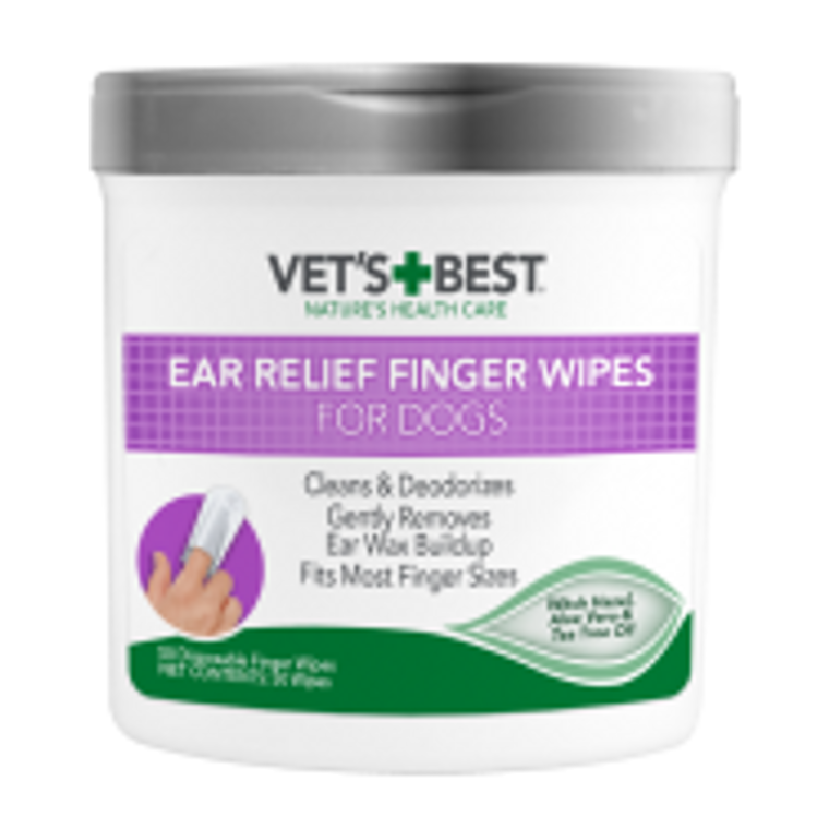 Vet's Best Ear Relief Finger Wipes 50ct