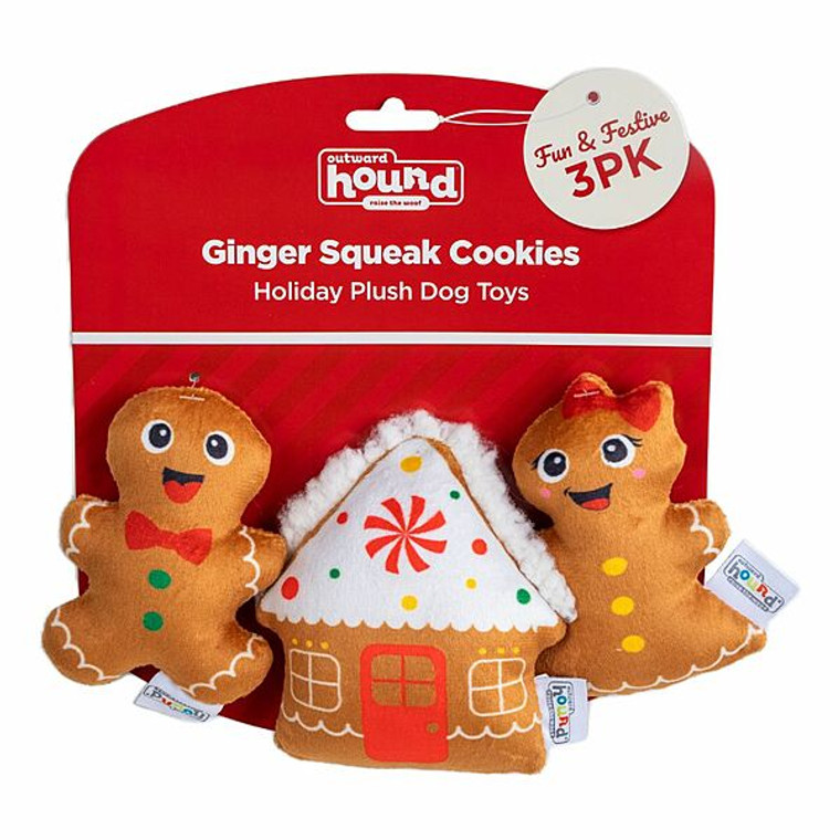 Outward Hound Xmas Ginger Squeak Cookies 3pk