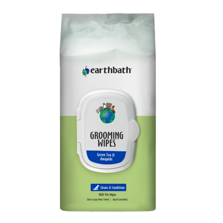 Earthbath Grooming Wipes Green Tea 100ct