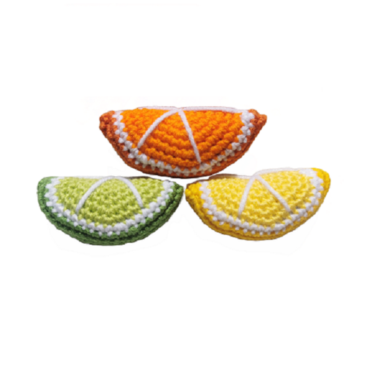 3 Cats Crochet Citrus Slice 3.5"