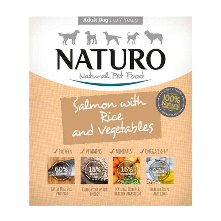 Naturo Dog Salmon & Rice/Veg 7x 400g Tray Case *DISC*