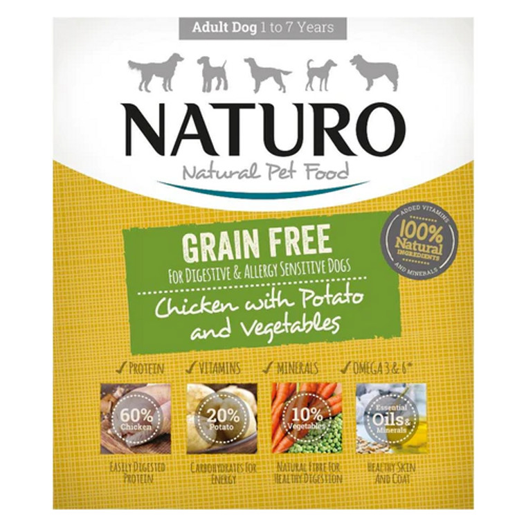 Naturo Dog Trays Chicken & Potato 7x 400g Case *DISC*