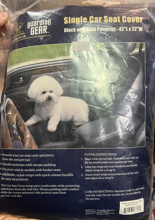 Guardian Gear Single Seat Cover With Paw Print