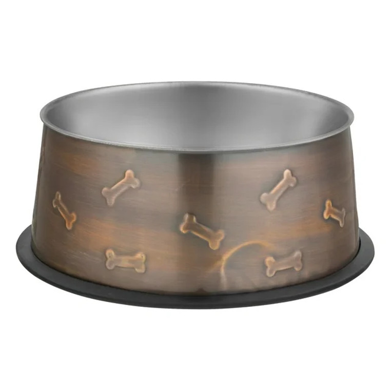 Loving Pets Ruff-N-Tuff Bowl Artistic Antique Copper