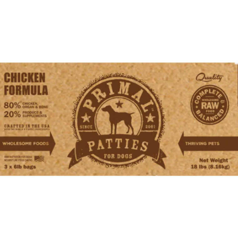Primal Dog Raw Chicken Bulk 18 lb