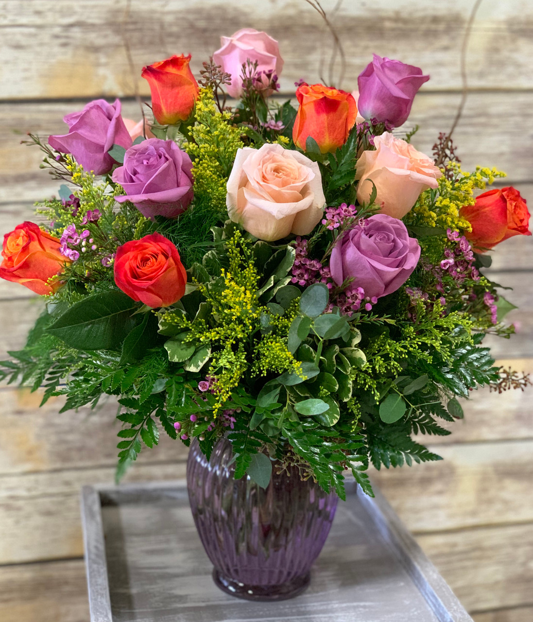 A Dozen Mixed Roses