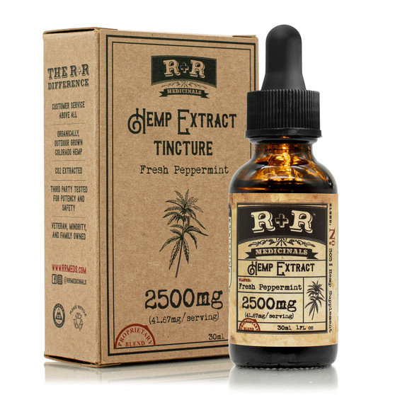 R + R Medicinals CBD Oil Full Spectrum/ Fresh Peppermint - 2500mg