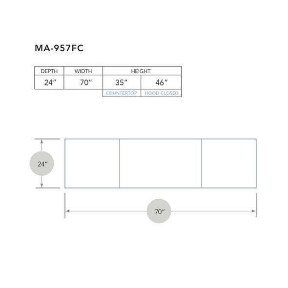 Mont Alpi Compact Island w/ Refrigerator - MA-957FC